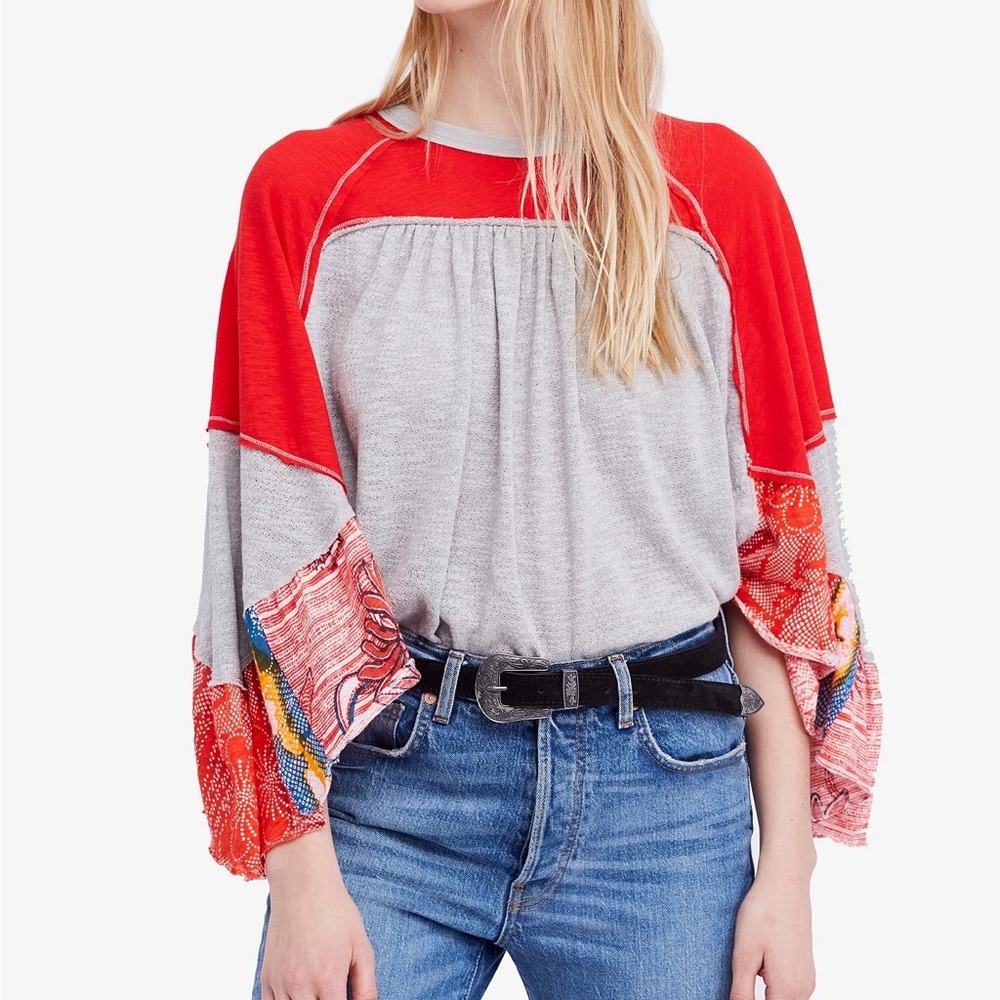 BOGO Free People Baseball Boho Top